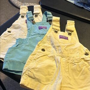 OshKosh B'gosh Kids Overalls - White, yellow  and Teal